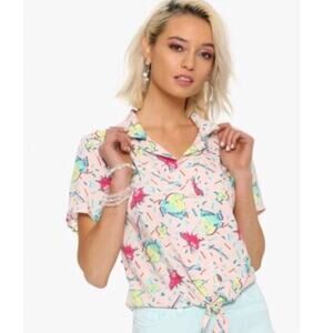 DISNEY LITTLE MERMAID Flounder & Sebastian Tie TOP Size Med